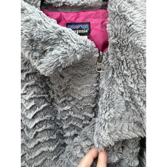 Patagonia Pelage Jacket Women's XS Gray Full Zip Snap Curly Fleece Fuzzy EUC - Picture 4 of 13